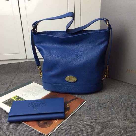 2015 Latest Mulberry Small Jamie Bucket Bag Blue Small Grain Leather - Click Image to Close
