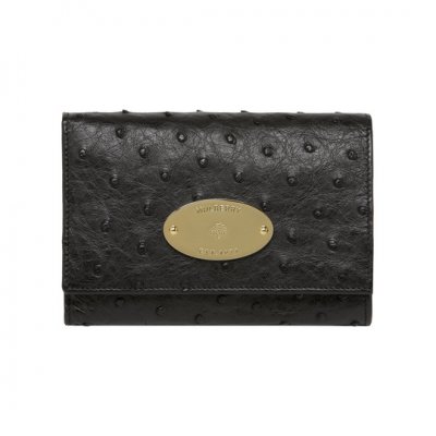 Mulberry French Purse Black Ostrich