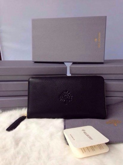 2015 Hottest Mulberry Effie Zip Around Wallet Black Leather - Click Image to Close