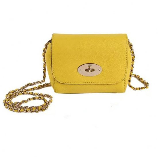 2015 Mulberry Mini Lily Shoulder Bag Yellow Small Classic Grain - Click Image to Close