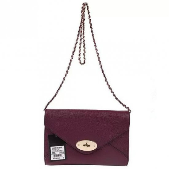 2016 Spring Summer Mulberry Envelope Crossbody/Shoulder Bag in Purple Small Grain Leather - Click Image to Close