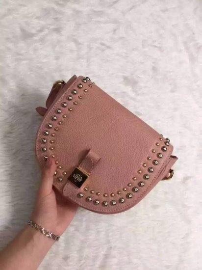 2015 Mulberry Small Tessie Satchel Pink with rivets details - Click Image to Close