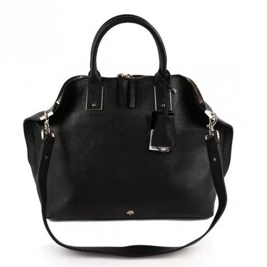 2015 Mulberry Large Alice Zipped Bag in Black Small Grain Leather - Click Image to Close