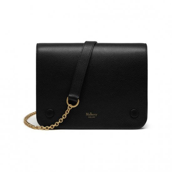 2016 Latest Mulberry Clifton Crossbody Bag Black Small Classic Grain - Click Image to Close