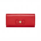 Mulberry Bow Continental Wallet Bright Red Shiny Goat