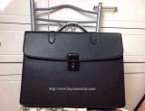 2014 Mens Mulberry Double Briefcase Bag in Black Leather