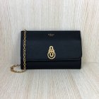 2018 Mulberry Amberley Long Clutch Black Grain Leather