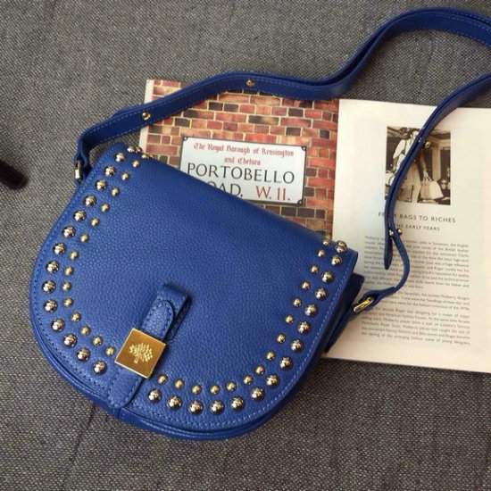 2015 Mulberry Small Tessie Satchel Blue with rivets details - Click Image to Close