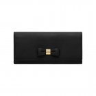Mulberry Bow Continental Wallet Black Silky Classic Calf