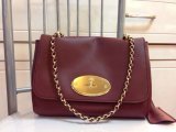2014 Mulberry Lily Shoulder Bag in Burgundy Calf Leather