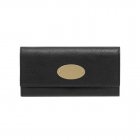 Mulberry Continental Wallet Black Natural Leather With Brass