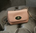 2015 New Mulberry Mini Lily Shoulder Bag Pink Small Classic Grain Leather