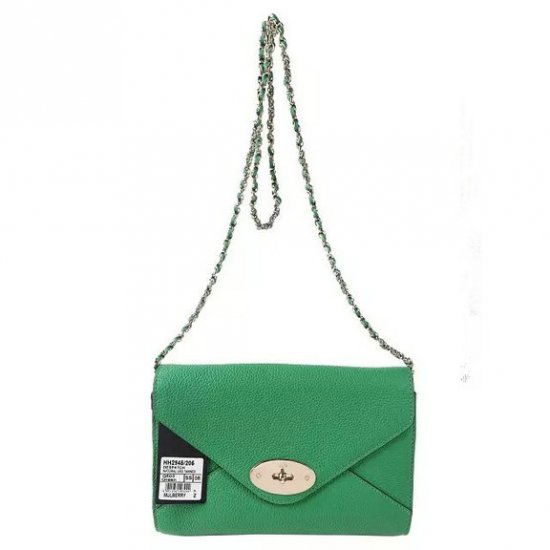 2016 Spring Summer Mulberry Envelope Crossbody/Shoulder Bag in Green Small Grain Leather - Click Image to Close
