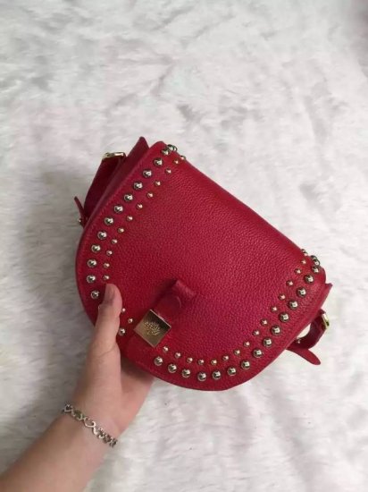 2015 Mulberry Small Tessie Satchel Red with rivets details - Click Image to Close