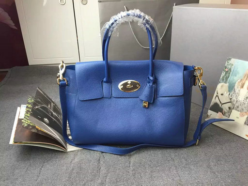 2015 A/W Mulberry Bayswater Buckle Tote Bag in Sea Blue Small Grain Leather - Click Image to Close