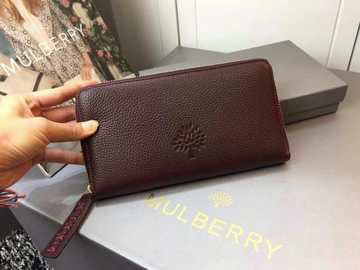 2015 Hottest Mulberry Effie Zip Around Wallet Oxblood Leather - Click Image to Close