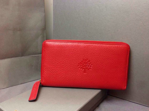 2015 Hottest Mulberry Effie Zip Around Wallet Red Leather - Click Image to Close