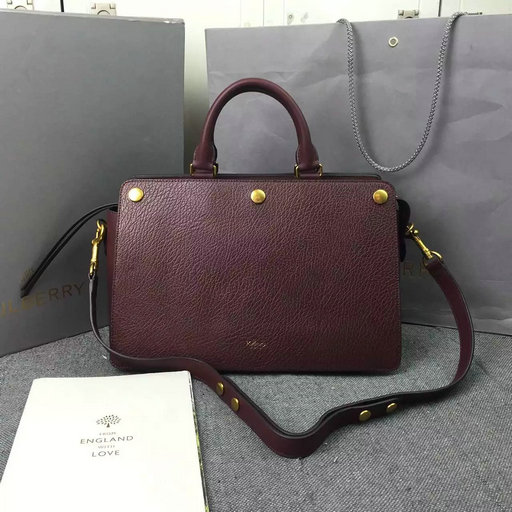 2016 Fall/Winter Mulberry Chester Tote Bag Burgundy Textured Goat Leather - Click Image to Close