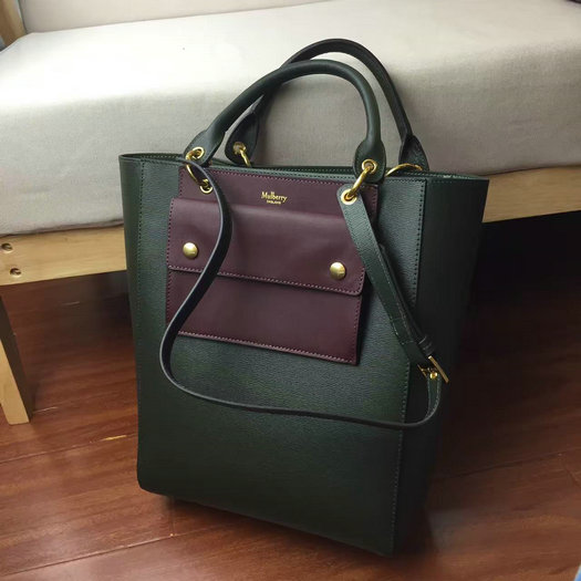 2016 Latest Mulberry Maple Tote Bag Racing Green Printed Goat Leather - Click Image to Close