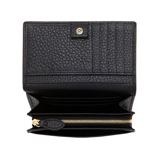 Mulberry Daria French Purse Black Spongy Pebbled - Click Image to Close