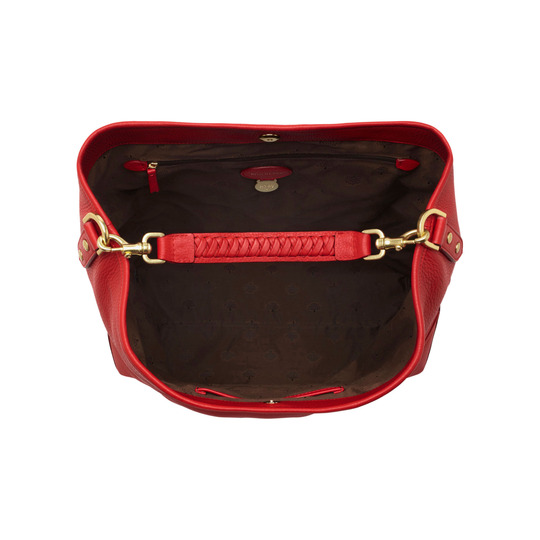 Mulberry Effie Hobo Bright Red Spongy Pebbled - Click Image to Close