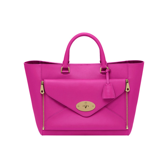 Mulberry Willow Tote Mulberry Pink Silky Classic Calf With Soft Gold - Click Image to Close