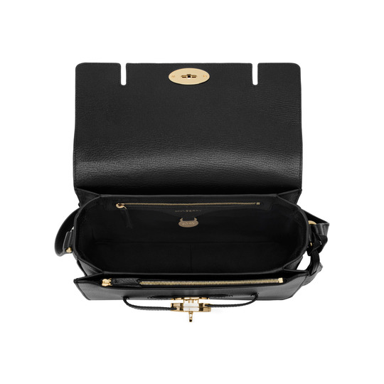 Mulberry Bayswater Shoulder Black Shiny Goat - Click Image to Close