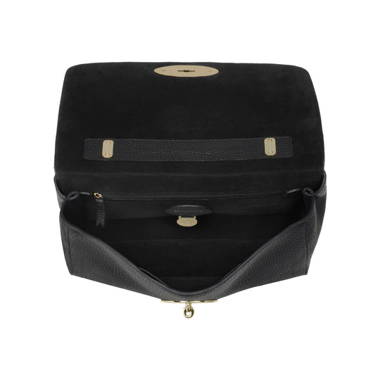 Mulberry Medium Lily Black Soft Grain With Soft Gold - Click Image to Close