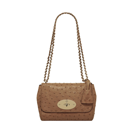 Mulberry Lily Oak Ostrich With Soft Gold - Click Image to Close