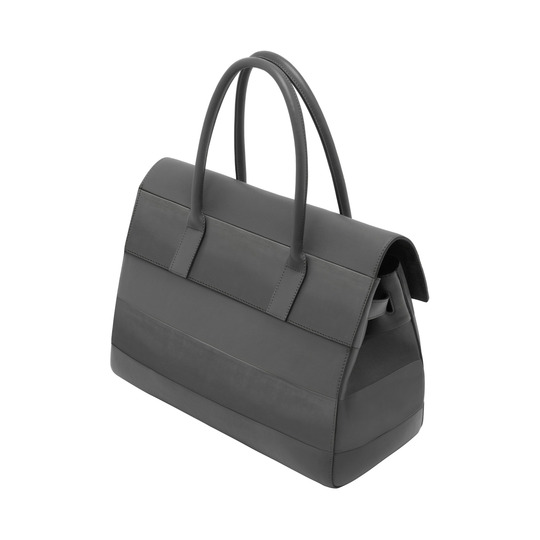 Mulberry Bayswater Pavement Grey Silky Classic Calf And Nubuck Stripe - Click Image to Close
