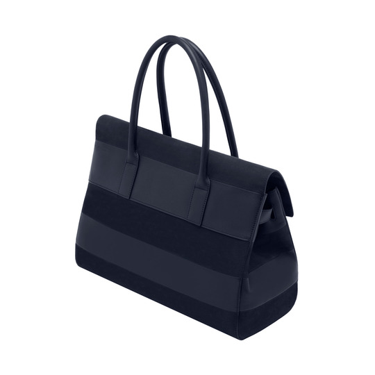 Mulberry Bayswater Midnight Blue Silky Classic Calf And Nubuck Stripe - Click Image to Close