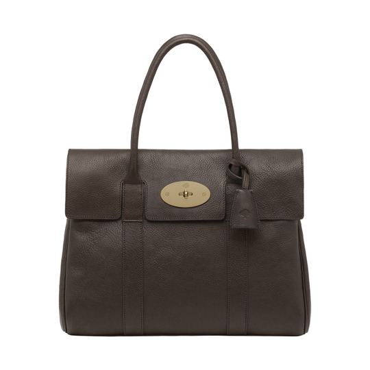 Mulberry Bayswater Chocolate Natural Leather With Brass - Click Image to Close