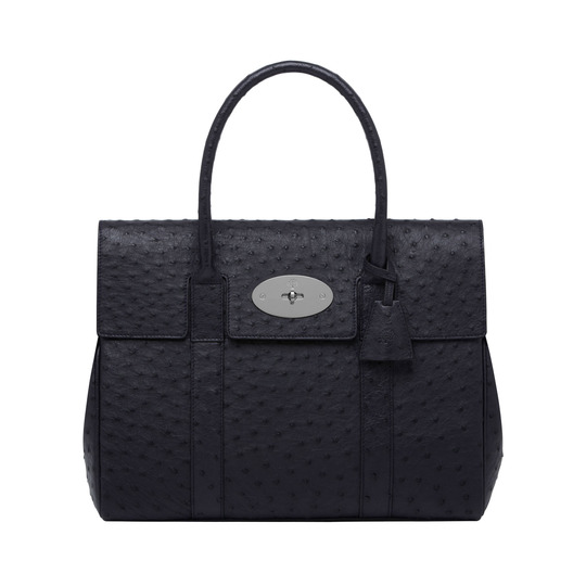 Mulberry Bayswater Midnight Blue Ostrich - Click Image to Close