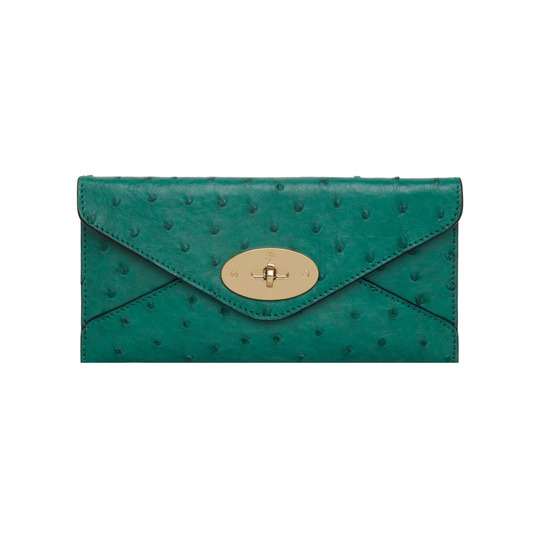 Mulberry Envelope Wallet Emerald Ostrich - Click Image to Close