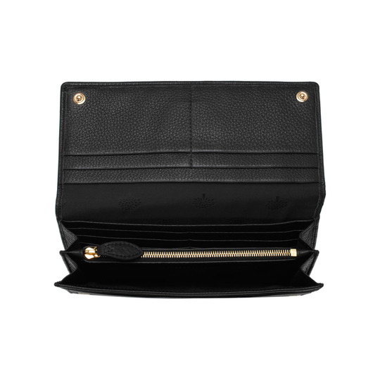 Mulberry Daria Continental Wallet Black Spongy Pebbled - Click Image to Close