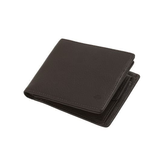 Mulberry 8 Card Coin Wallet Chocolate Natural Leather - Click Image to Close
