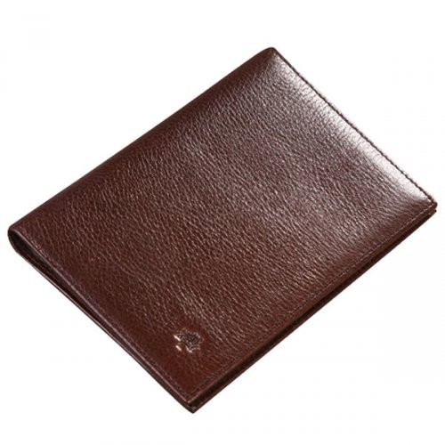 Mulberry 5 Slots Natural Leathers Passport Cover Chocolate - Click Image to Close