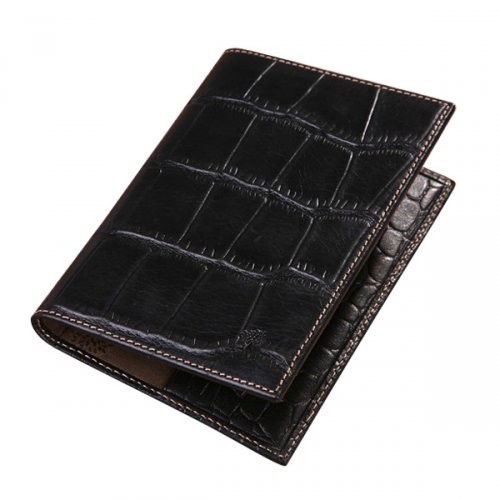 Mulberry 5 Slots Printed Leathers Passport Cover Black - Click Image to Close