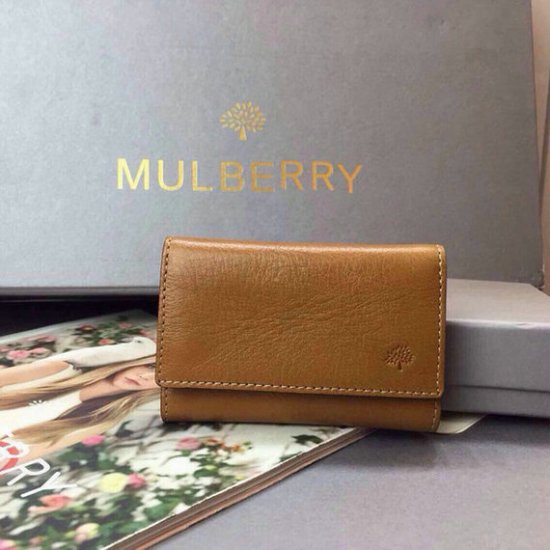 2015 Cheap Mulberry Leather Key Case in Oak - Click Image to Close