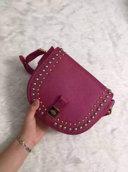 2015 Mulberry Small Tessie Satchel Fuchsia with rivets details - Click Image to Close