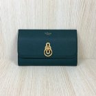 2018 Mulberry Amberley Long Wallet Green Grain Leather