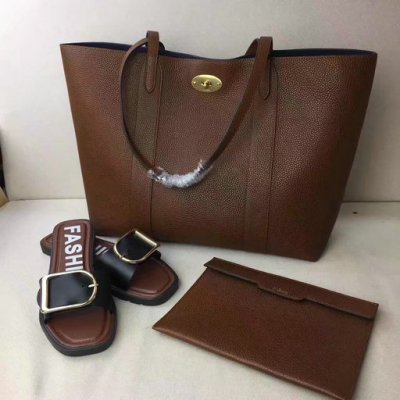 2017 Cheap Mulberry Bayswater Shopping Tote Oak Small Classic Grain [4589_02]