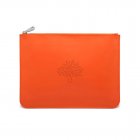 2015 S/S Mulberry Large Blossom Zip Pouch in Mandarin Calf Nappa Leather