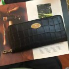 2016 Latest Mulberry Zip Around Wallet Black Deep Embossed Croc Print