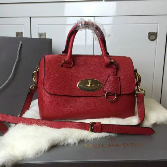 2015 New Mulberry Del Rey Bag in Red Small Grain Leather - Click Image to Close