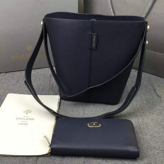 2016 Latest Mulberry Small Kite Tote in Midnight Flat Calf Leather - Click Image to Close