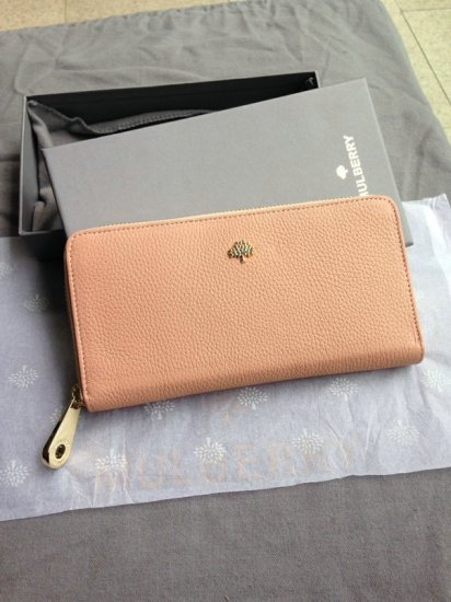 2014 Mulberry Tree Zip Around Wallet Ballet Pink Grainy Leather - Click Image to Close