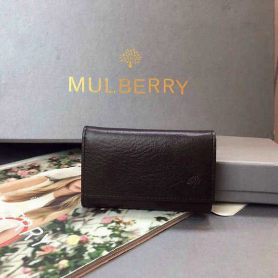 2015 Cheap Mulberry Leather Key Case in Chocolate - Click Image to Close