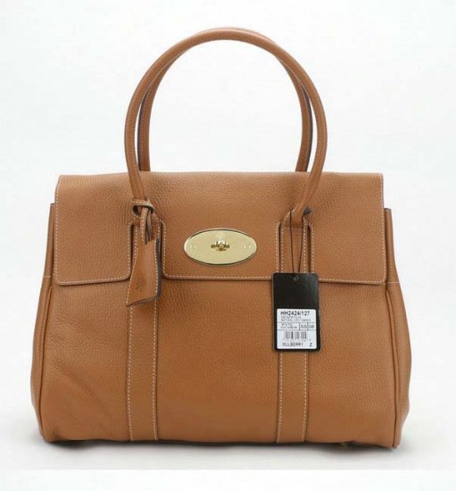Mulberry Pocket Bayswater Bag in Oak Soft Grain Leather - Click Image to Close