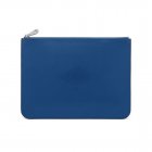 2015 S/S Mulberry Large Blossom Zip Pouch in Sea Blue Calf Nappa Leather